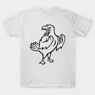 Angry Yellow-Legged Gull or Seagull Preparing for Fist Fight Mascot Black and White T-Shirt